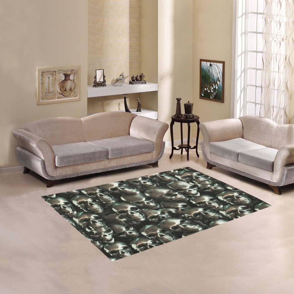 Metal Skull Area Rug Home Decor Bedroom Living Room Decor