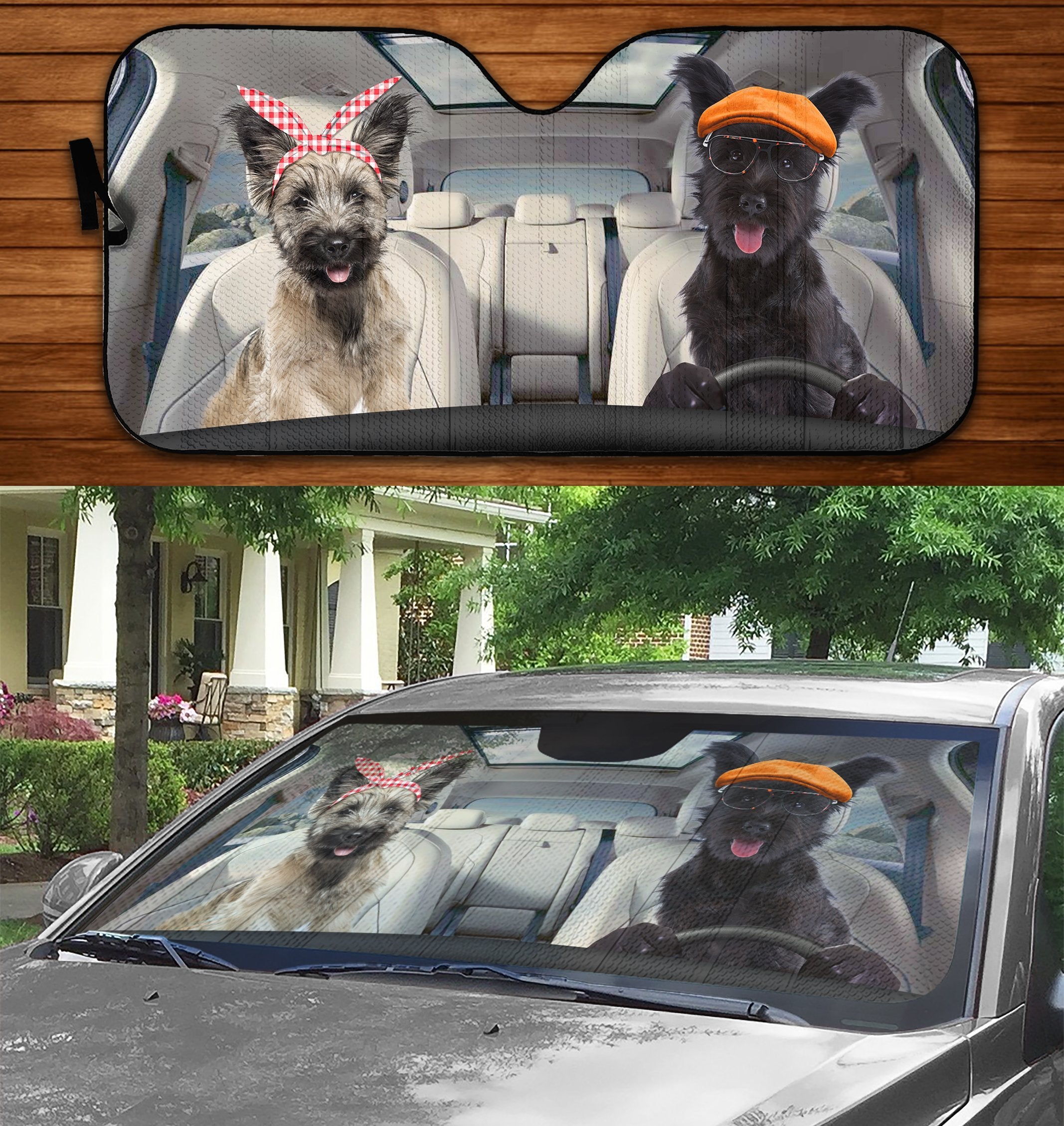 Two Skye Terriers Family Car Windshield Auto Sunshade Amazing Best Gift Ideas 2021