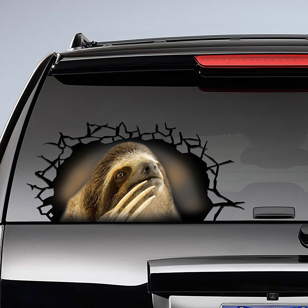 Best Sloth 3D Sticker, Cracked Window Car 3D Stickers Decal Car Accessories Car Decoration Amazing Gift Idea