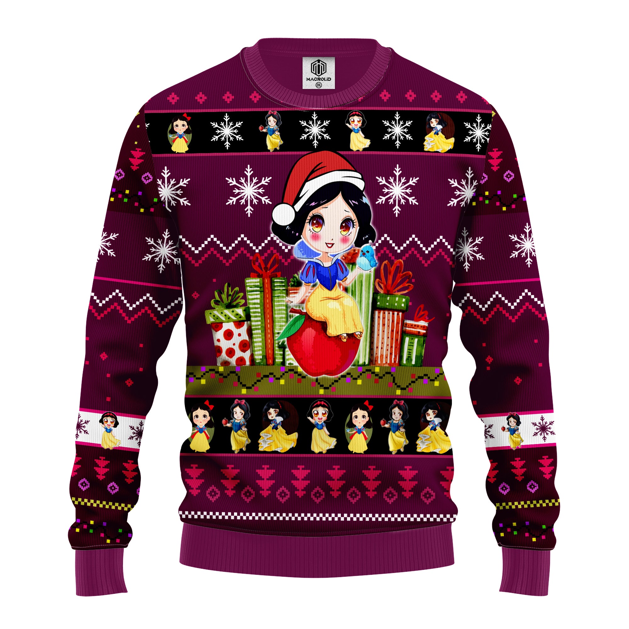 Snow White Ugly Christmas Sweater Purple Pink Amazing Gift Idea Thanksgiving Gift