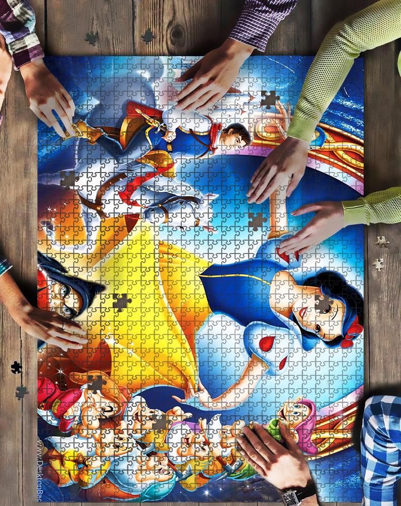 Snow White, Prince And Seven Dwarfs Jigsaw Mock Puzzle Kid Toys