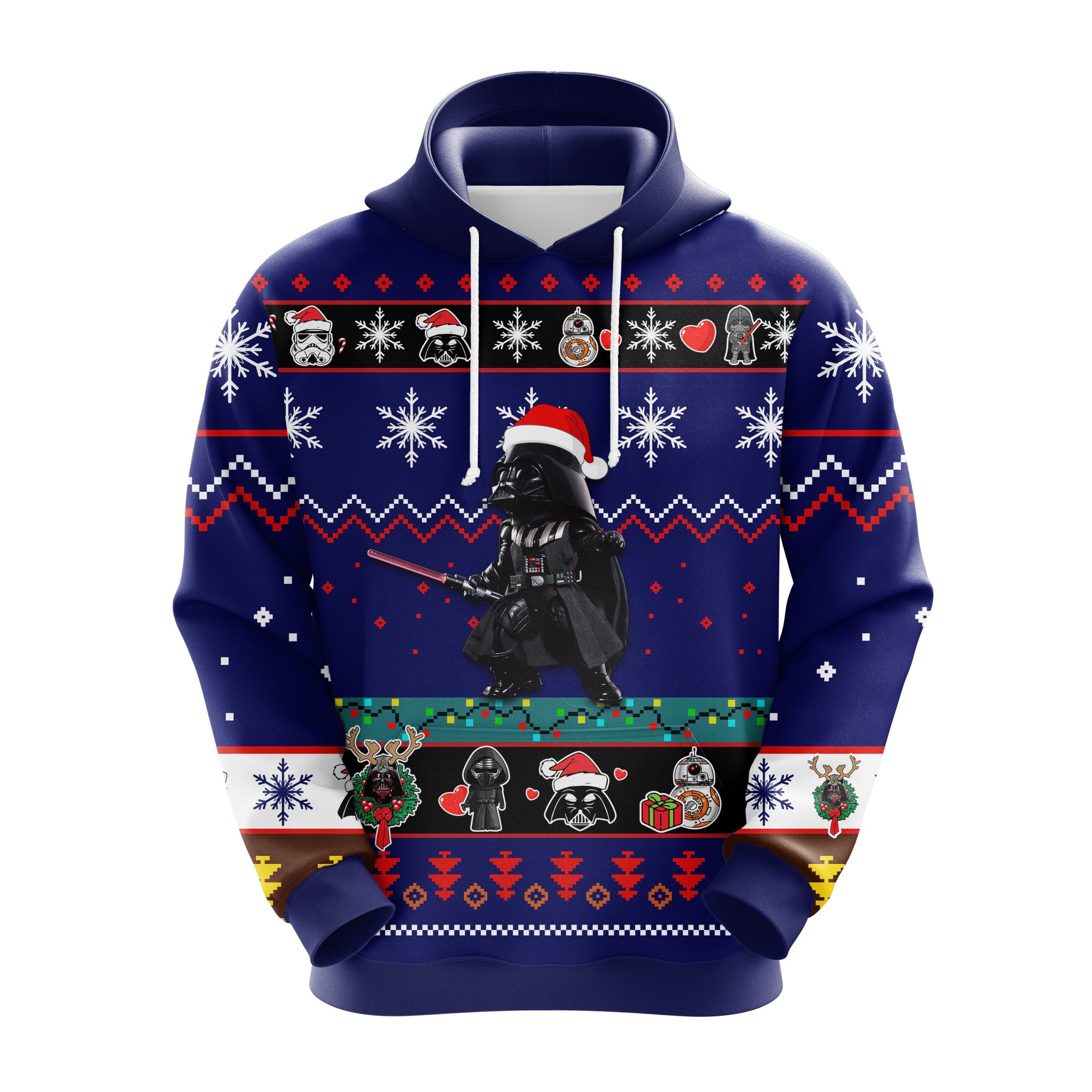 Star Wars Christmas Cute Noel Mc Ugly Hoodie Blue 1- Amazing Gift Idea Thanksgiving Gift