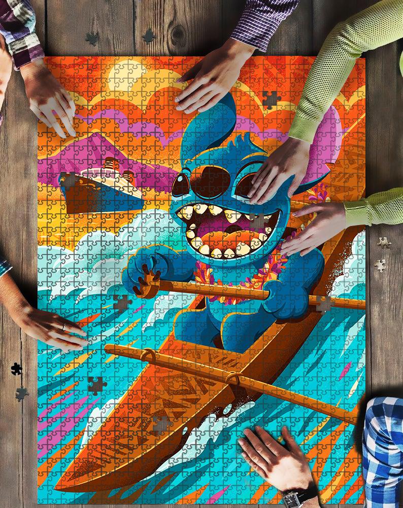 Stitch Rowing Jigsaw Mock Puzzle