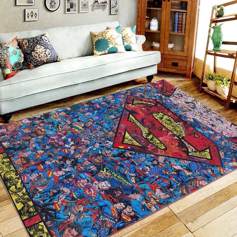 Superman Area Rug Home Decor Bedroom Living Room Decor