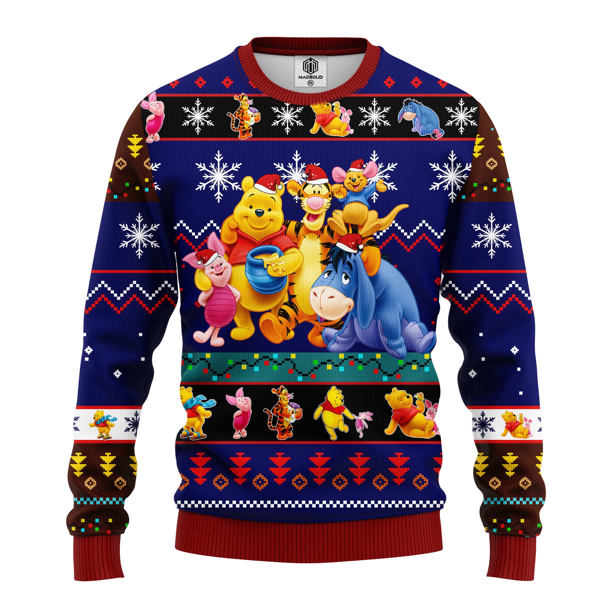 Winnie The Pooh And Friends Cute Noel Mc Ugly Christmas Blue 1 Amazing Gift Idea Thanksgiving Gift