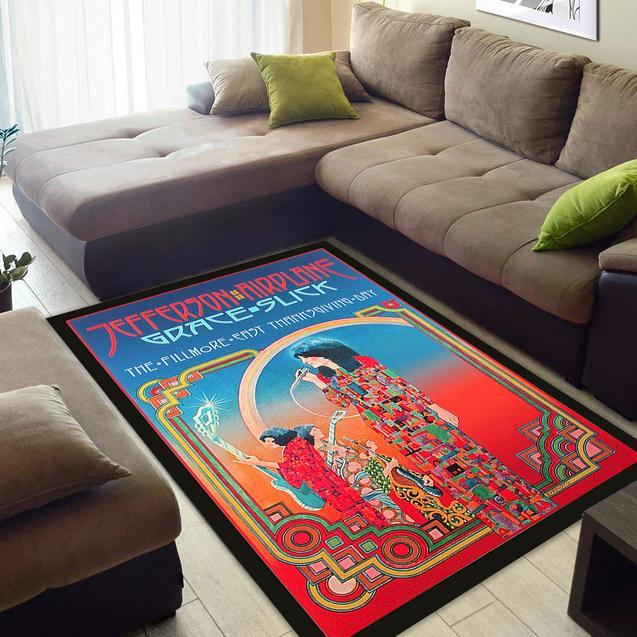 The Jefferson Airplane At The Fillmore East Thanksgiving Show November 1970 Area Rug Home Decor Bedroom Living Room Decor