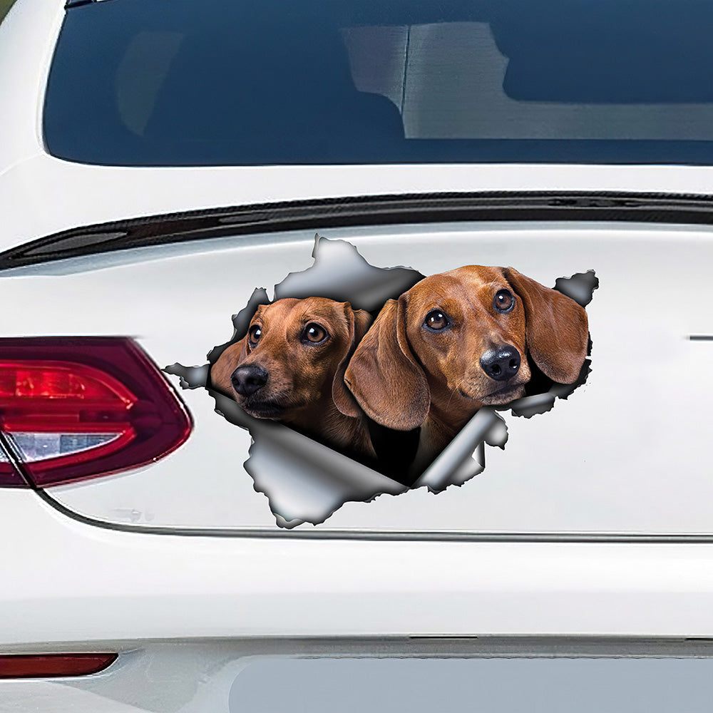 Best Tan Dachshund Car 3D Stickers Decal Car Accessories Car Decoration Amazing Gift Idea