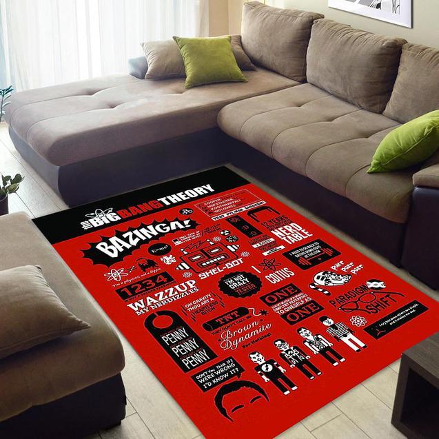 The Big Bang Theory Infographic Area Rug Home Decor Bedroom Living Room Decor