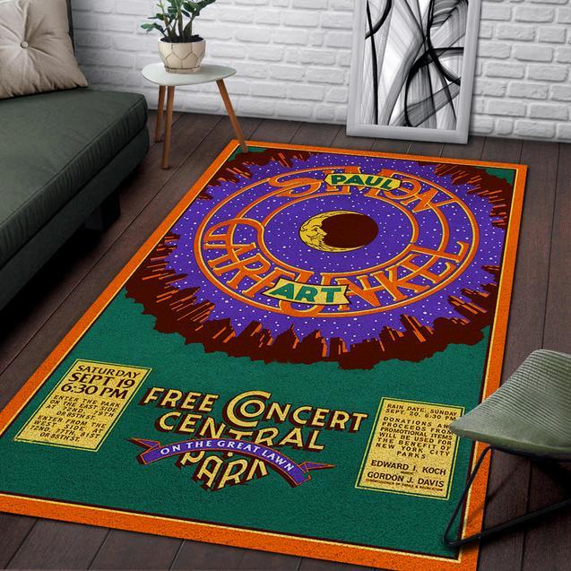 The Concert In Central Park Simon And Garfunkel Area Rug Home Decor Bedroom Living Room Decor