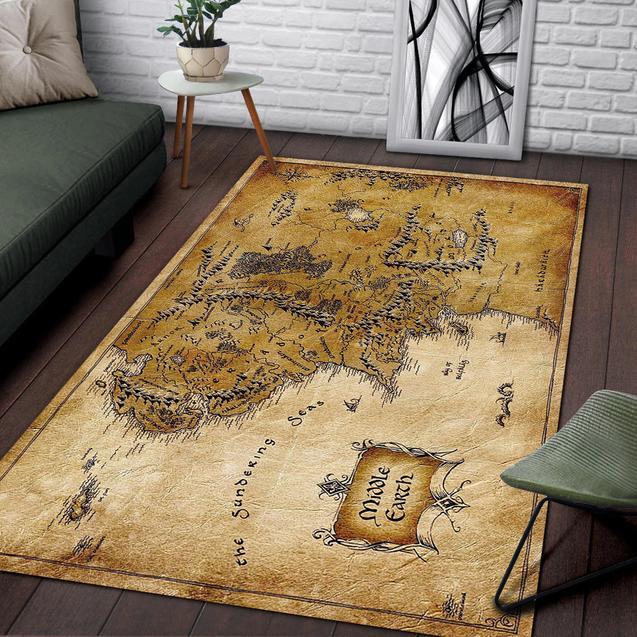 The Lord Of The Rings Middle Earth Map Area Rug Home Decor Bedroom Living Room Decor