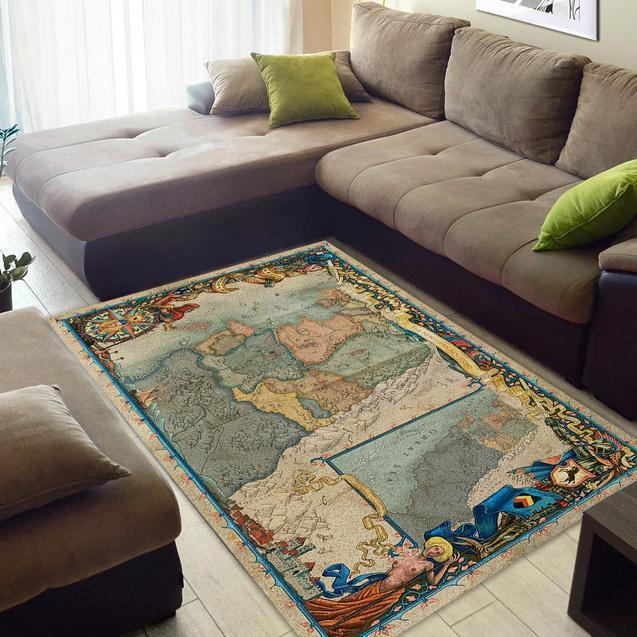 The Witcher Map Area Rug Home Decor Bedroom Living Room Decor