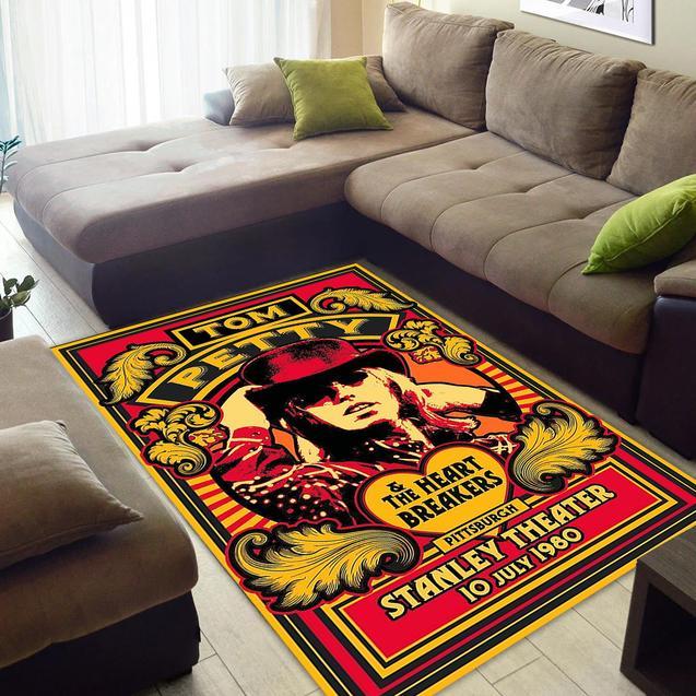 Tom Petty Stanley Theatre Pittsburgh 1980 Area Rug Home Decor Bedroom Living Room Decor