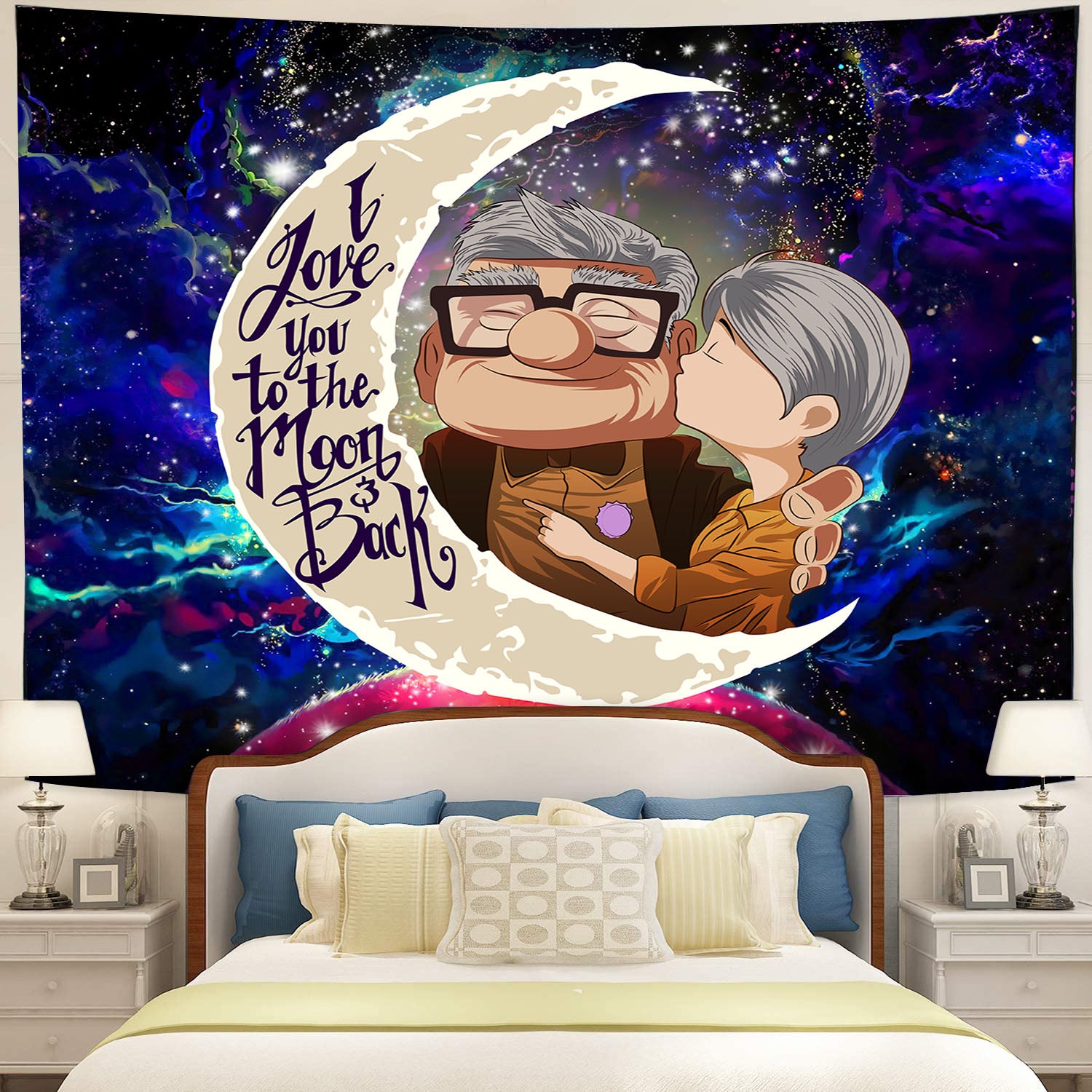 Up Movie Couple Love Moon And Back Tapestry Room Decor