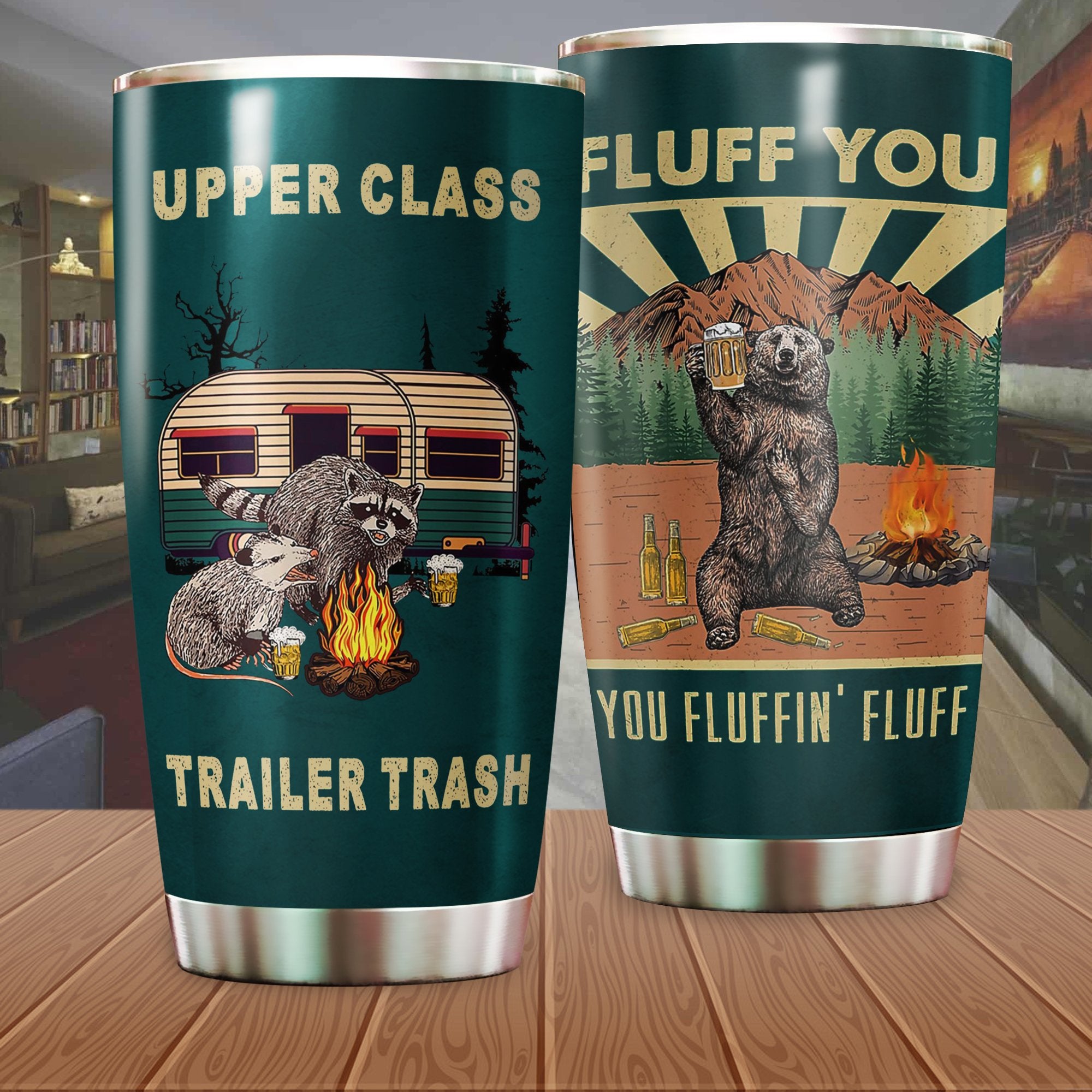 Upper Class Trailer Trash Camping Camfire Tumbler 2021