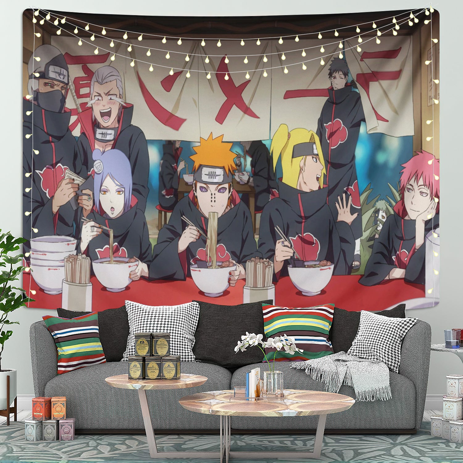 Akatsuki Team Naruto Ramen Funny Anime Tapestry Room Decor