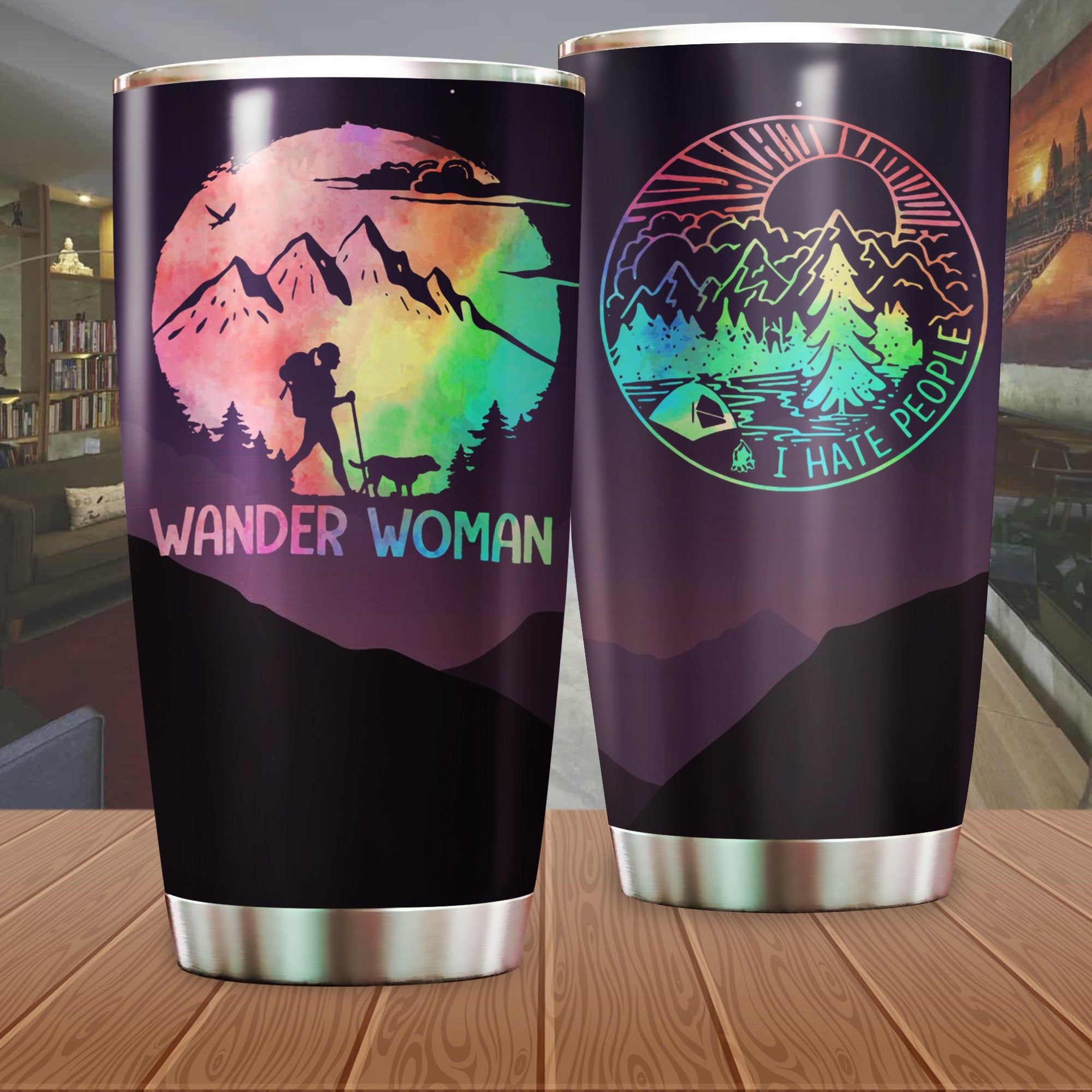 Wander Woman I Hate People Camping Camfire Tumbler 2021