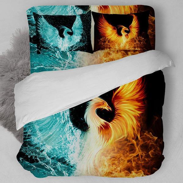 Water And Fire Phoenix Bedding Set