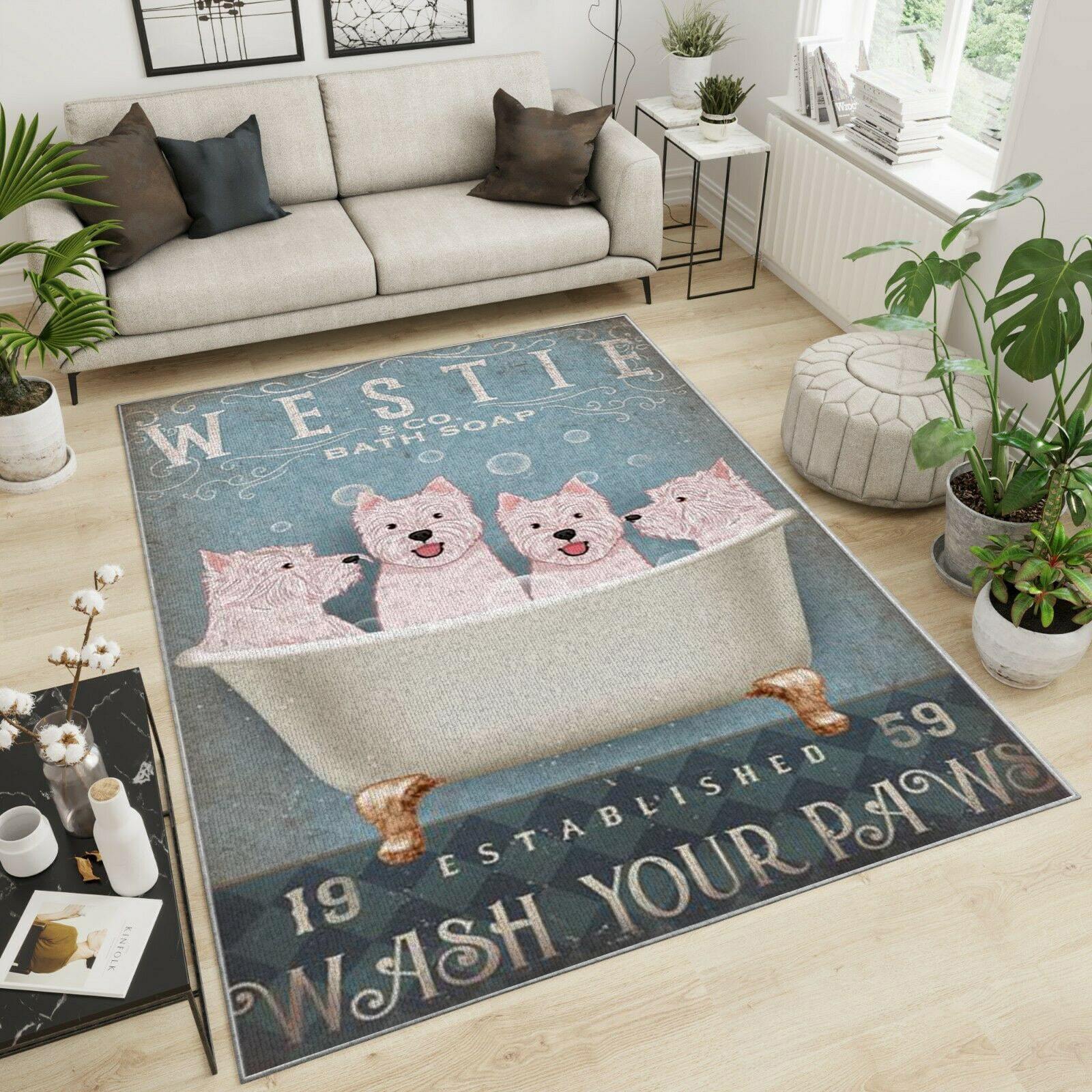 Westie Area Rug Home Decor Bedroom Living Room Decor