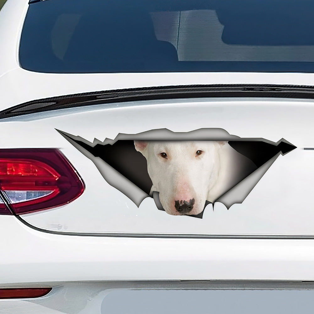 Best White Bull Terrier Car 3D Stickers Decal Car Accessories Car Decoration Amazing Gift Idea