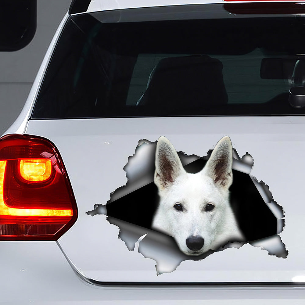 Best White German Shepherd Car 3D Stickers Decal Car Accessories Car Decoration Amazing Gift Idea