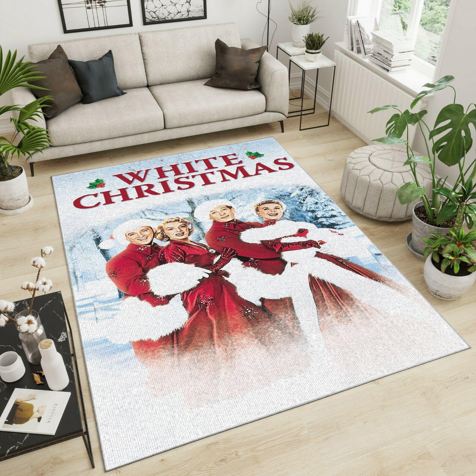 White Christmas Area Rug Home Decor Bedroom Living Room Decor