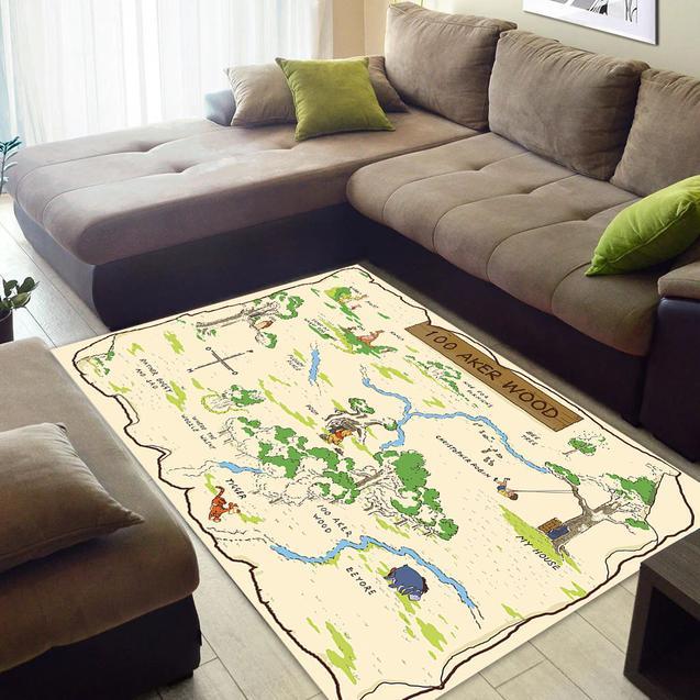 Winnie The Pooh Map Rug Home Decor Bedroom Living Room Decor