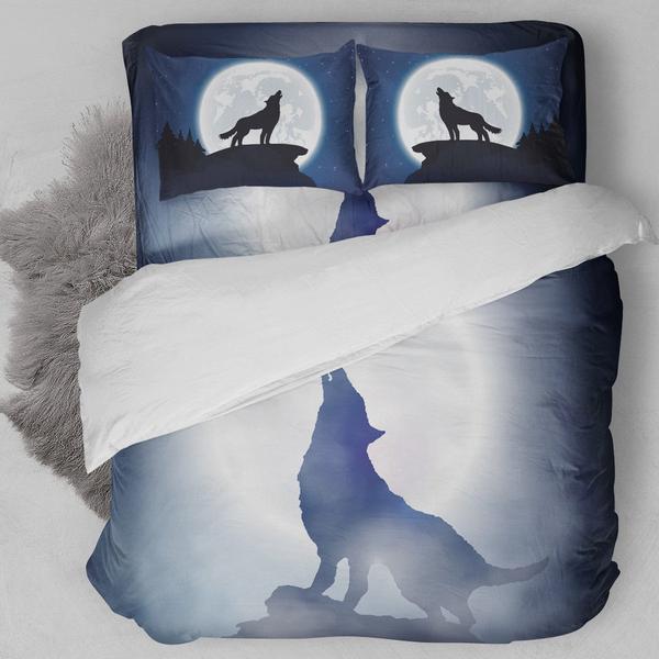 Wolf Howling Night Bedding Set