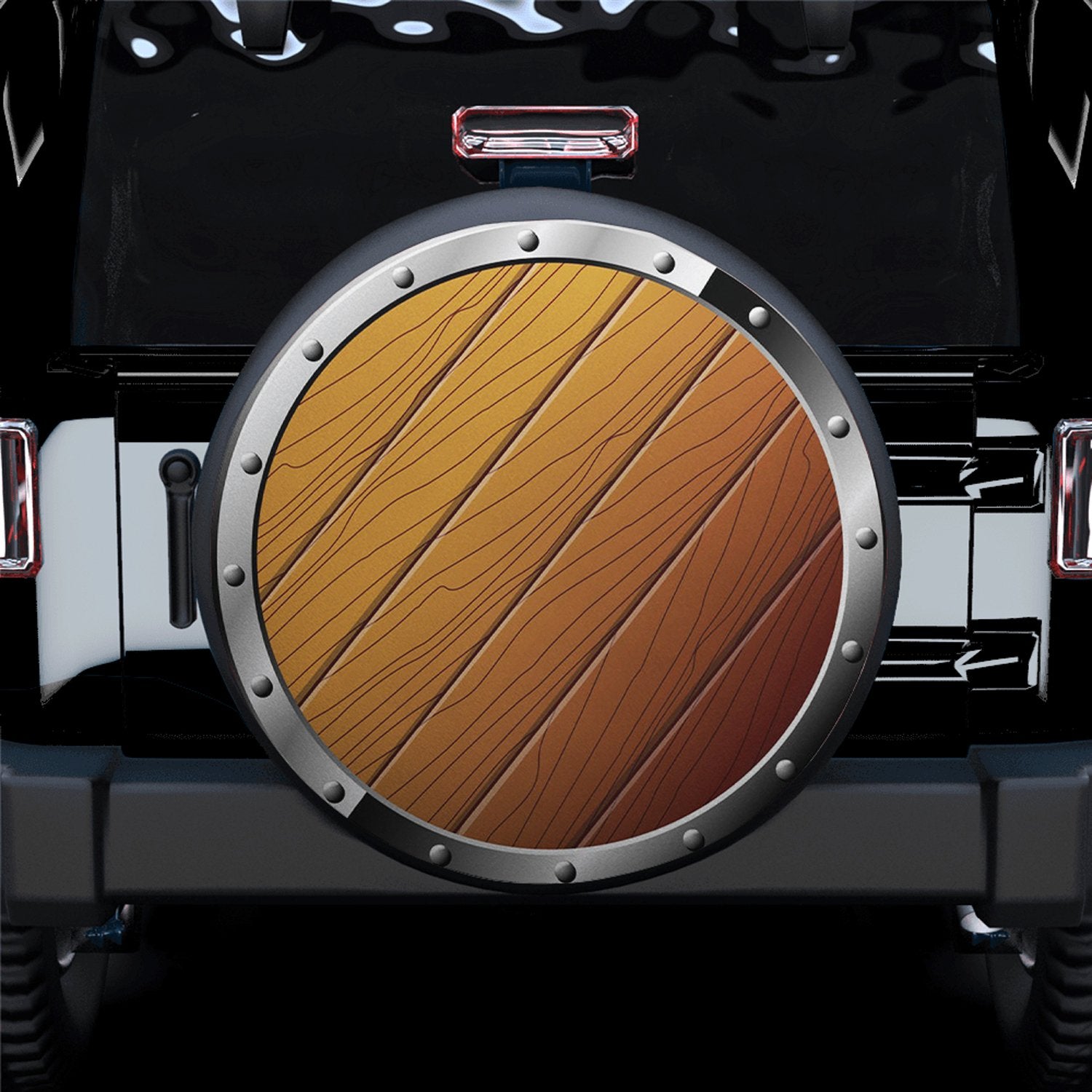 Wooden Shield Spare Tire Covers Gift For Campers
