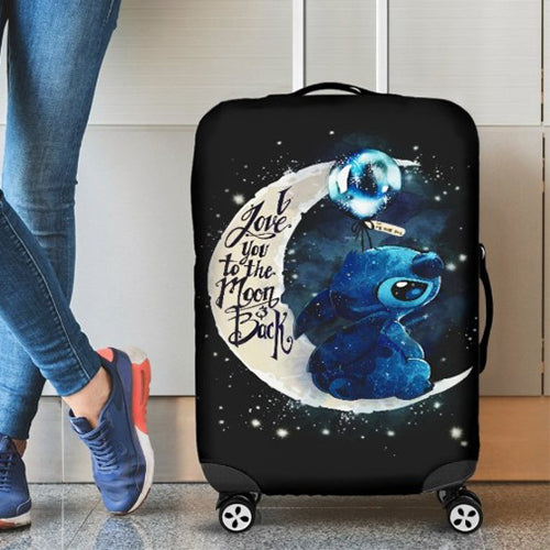 Stitch Love Moon And Back Premium Custom Luggage Covers