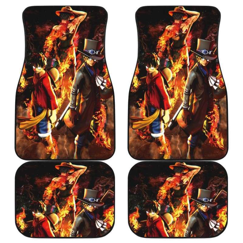 Ace Luffy Sabo One Piece Anime Car Floor Mats