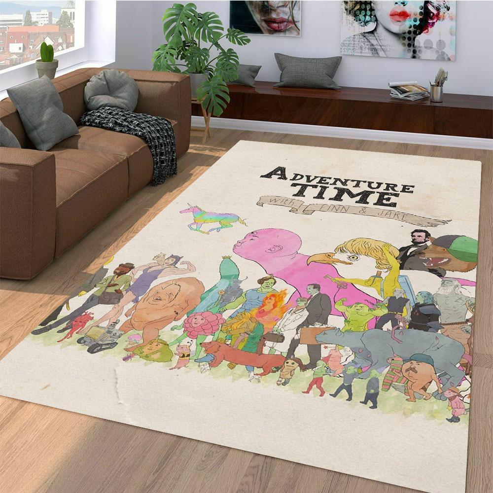 Adventure Time With Finn And Jake Area Rug Home Decor Bedroom Living Room Decor