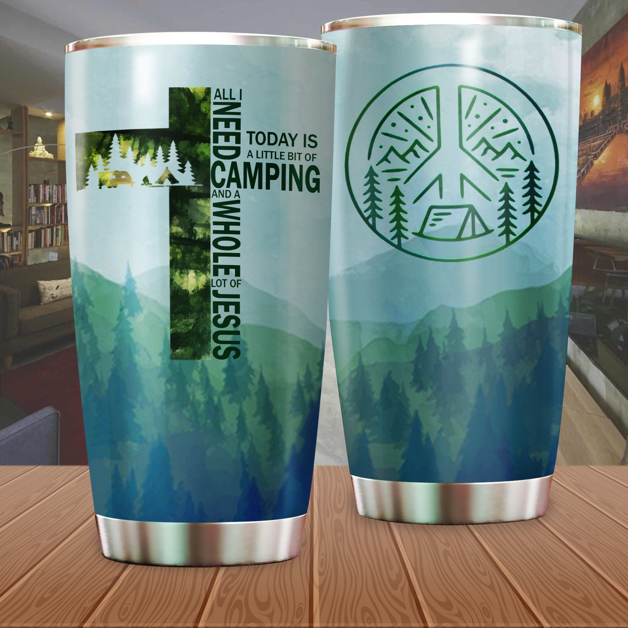 All I Need Camping & A Whole Lot Of Jesus Camping Camfire Tumbler 2021