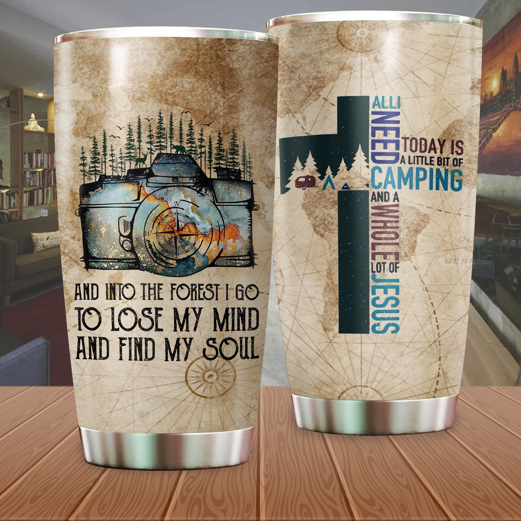 And Into The Forest I Go To Lose My Mind And Find My Soul Camping Camfire Tumbler 4 2021