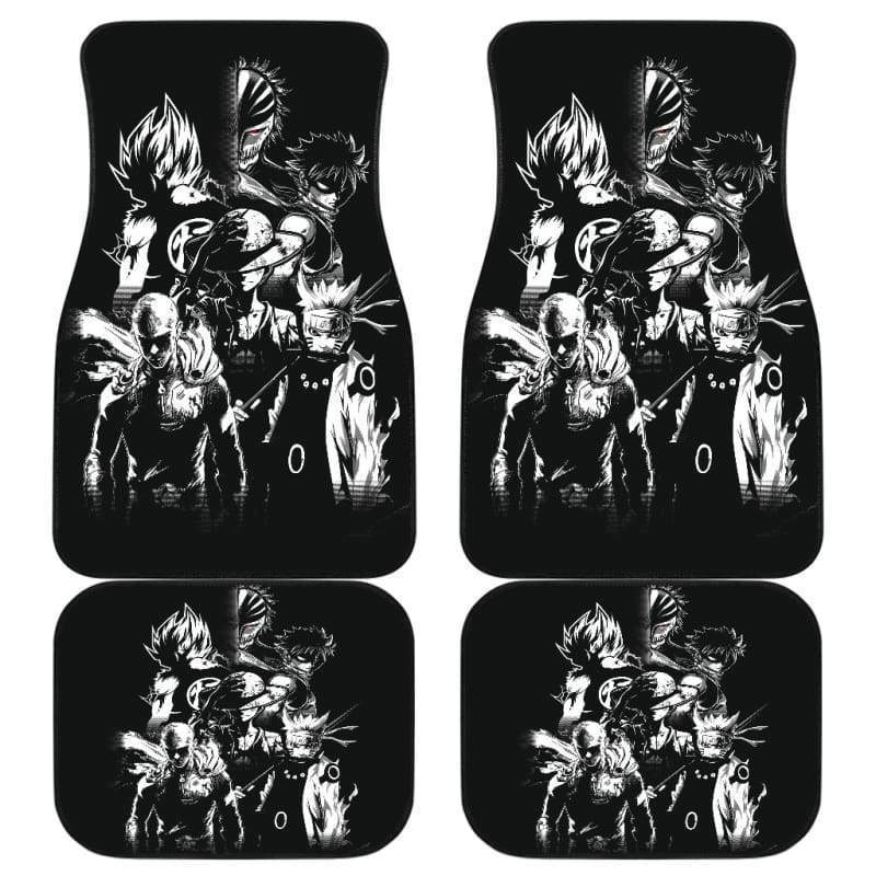 Anime Heroes Black & White Theme Car Floor Mats