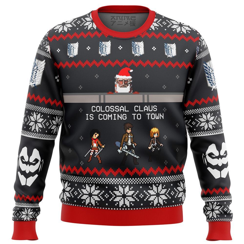 Attack On Titan Colossal Claus Premium Ugly Christmas Sweater Amazing Gift Idea Thanksgiving Gift