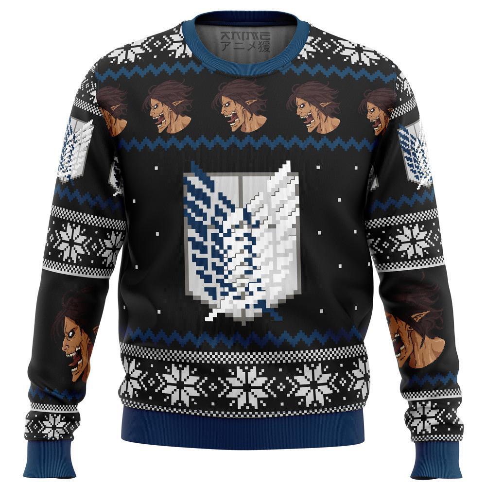 Attack On Titan Survery Corps Premium Ugly Christmas Sweater Amazing Gift Idea Thanksgiving Gift