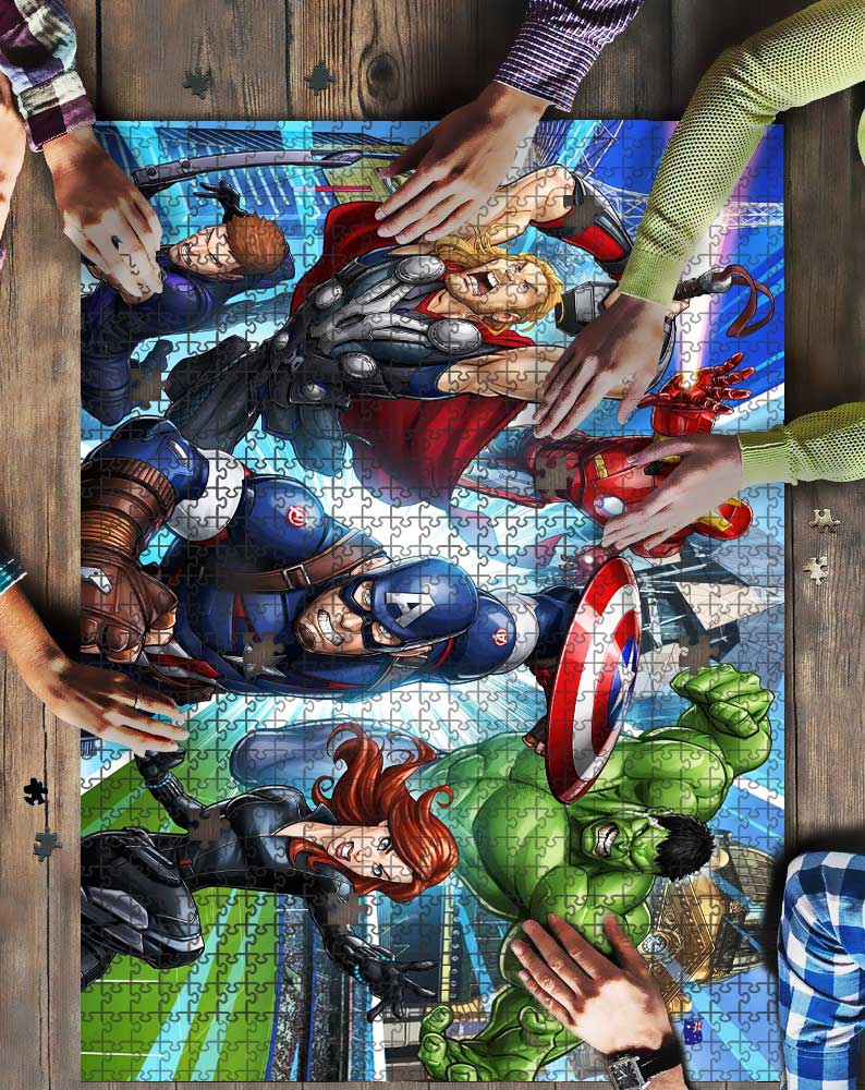 Avengers Fight Comic Mock Jigsaw Puzzle Kid Toys
