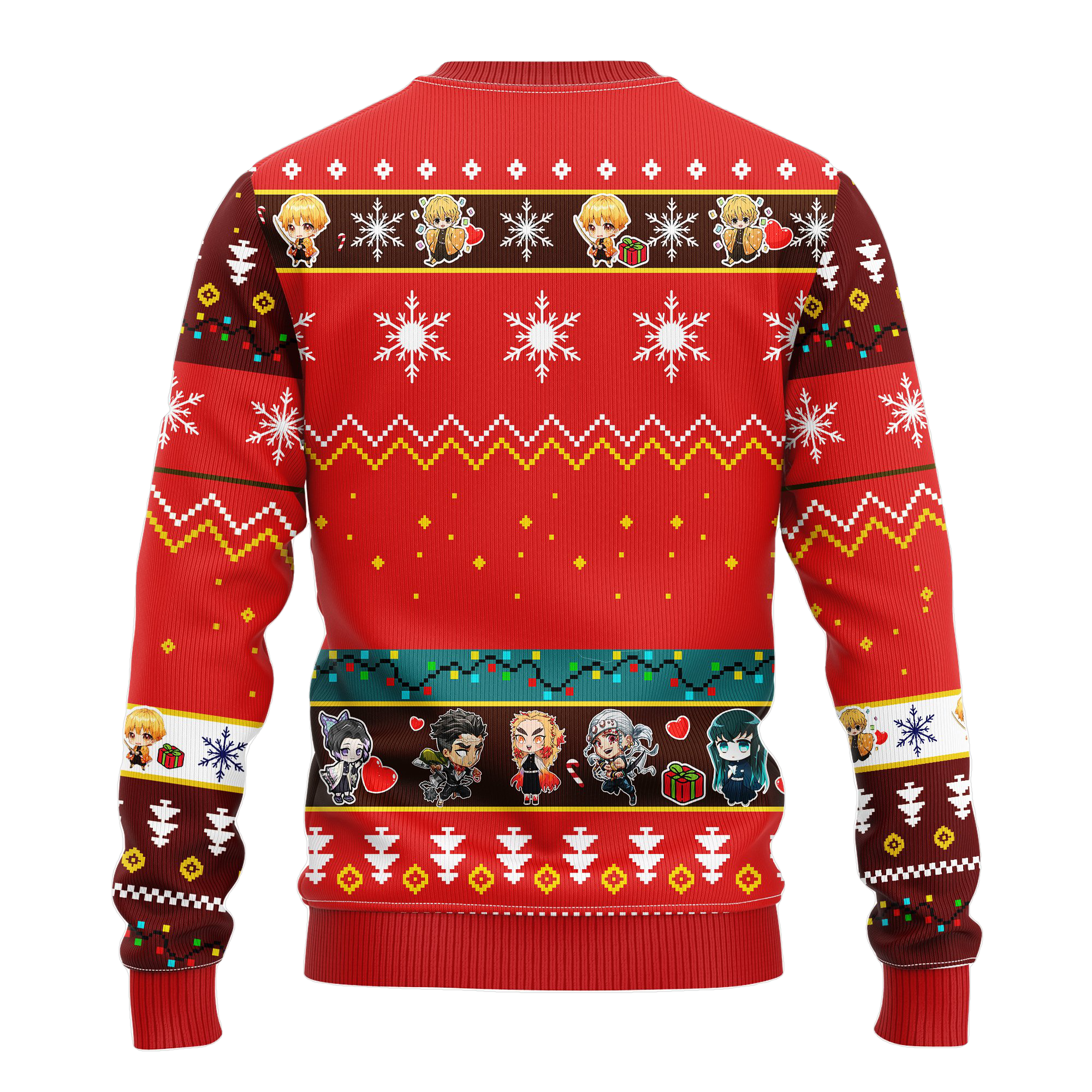 Agatsuma Zenitsu Demon Slayer Anime Ugly Christmas Sweater Red 1 Amazing Gift Idea Thanksgiving Gift