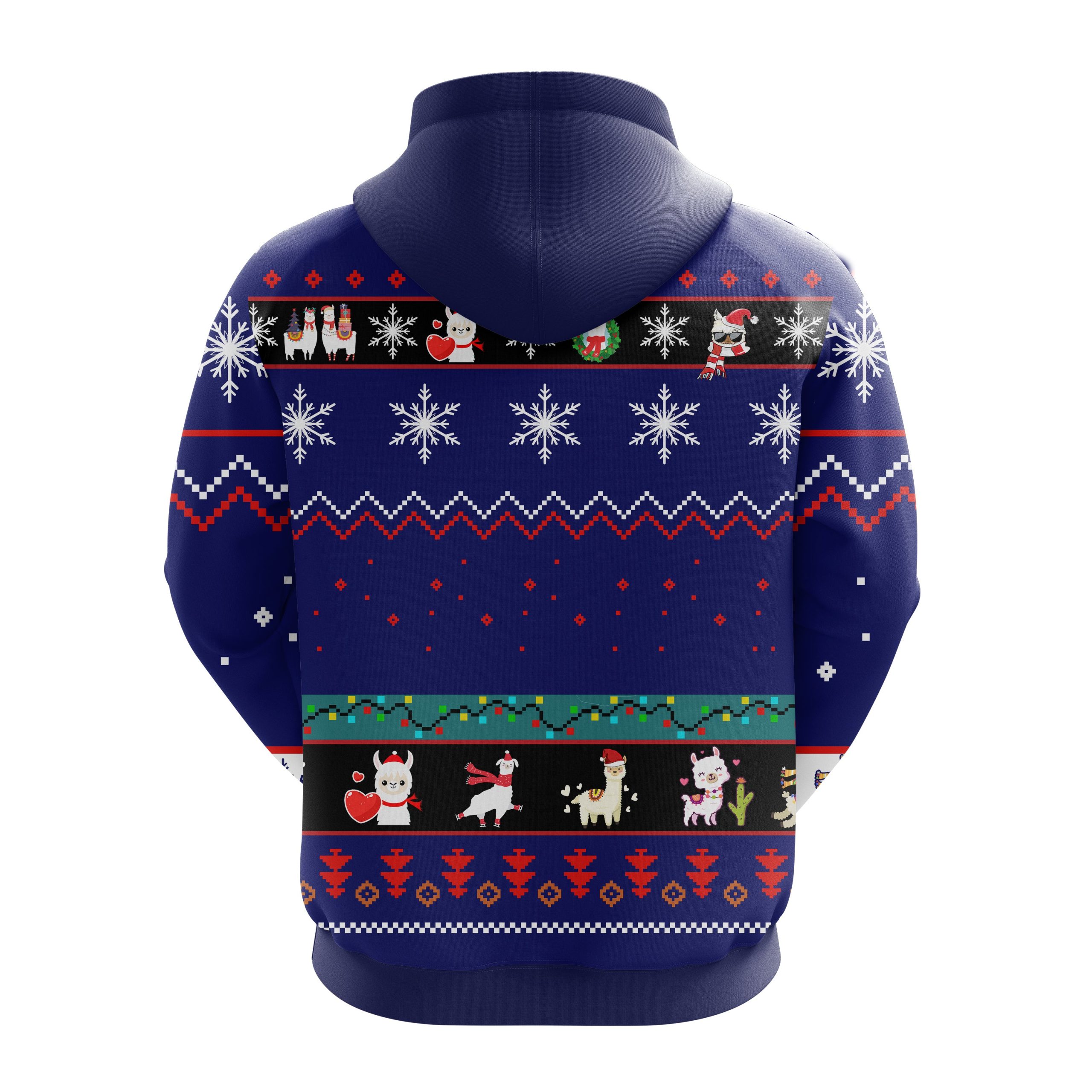 Llama Christmas Cute Noel Mc Ugly Hoodie Blue 1- Amazing Gift Idea Thanksgiving Gift