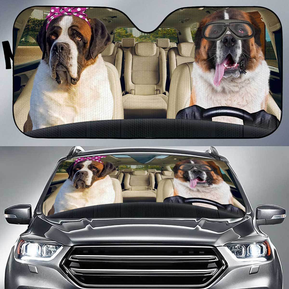 Saint Bernard Driver Auto Sun Shade Hd Gift Ideas 2021