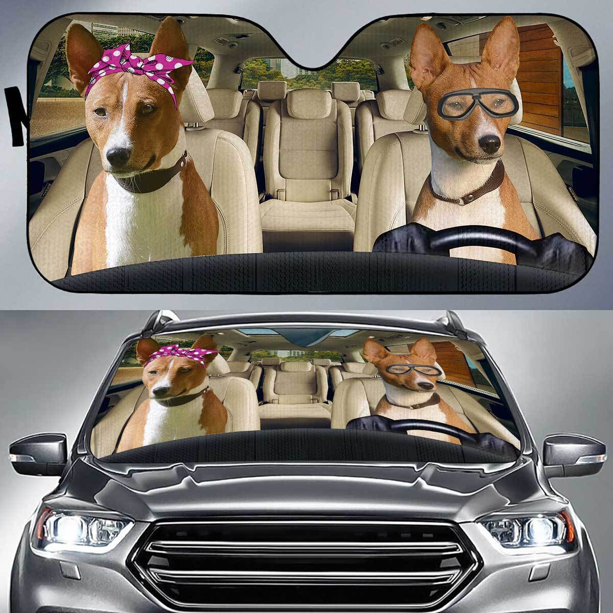 Basenji Driver Auto Sun Shade Gift Ideas 2021