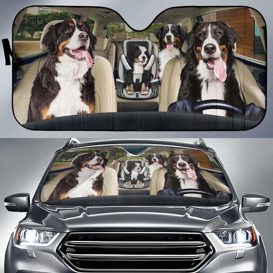 Four Bernese Mountain Dogs Family Car Windshield Auto Sunshade Amazing Best Gift Ideas 2022