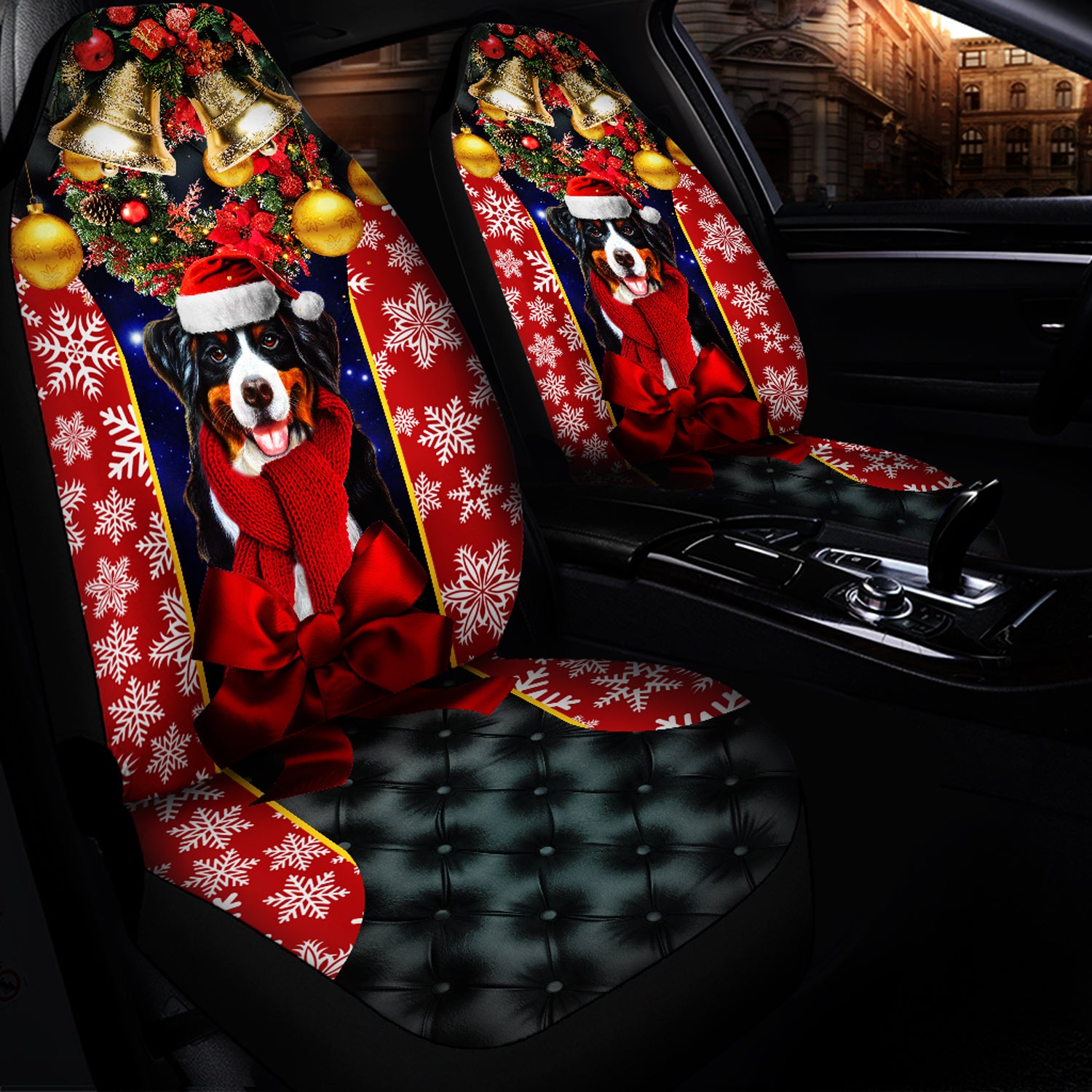 Dog Christmas Premium Custom Car Seat Covers Decor Protector