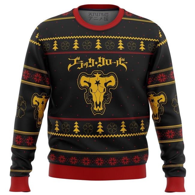 Black Clover Bulls Premium Ugly Christmas Sweater Amazing Gift Idea Thanksgiving Gift