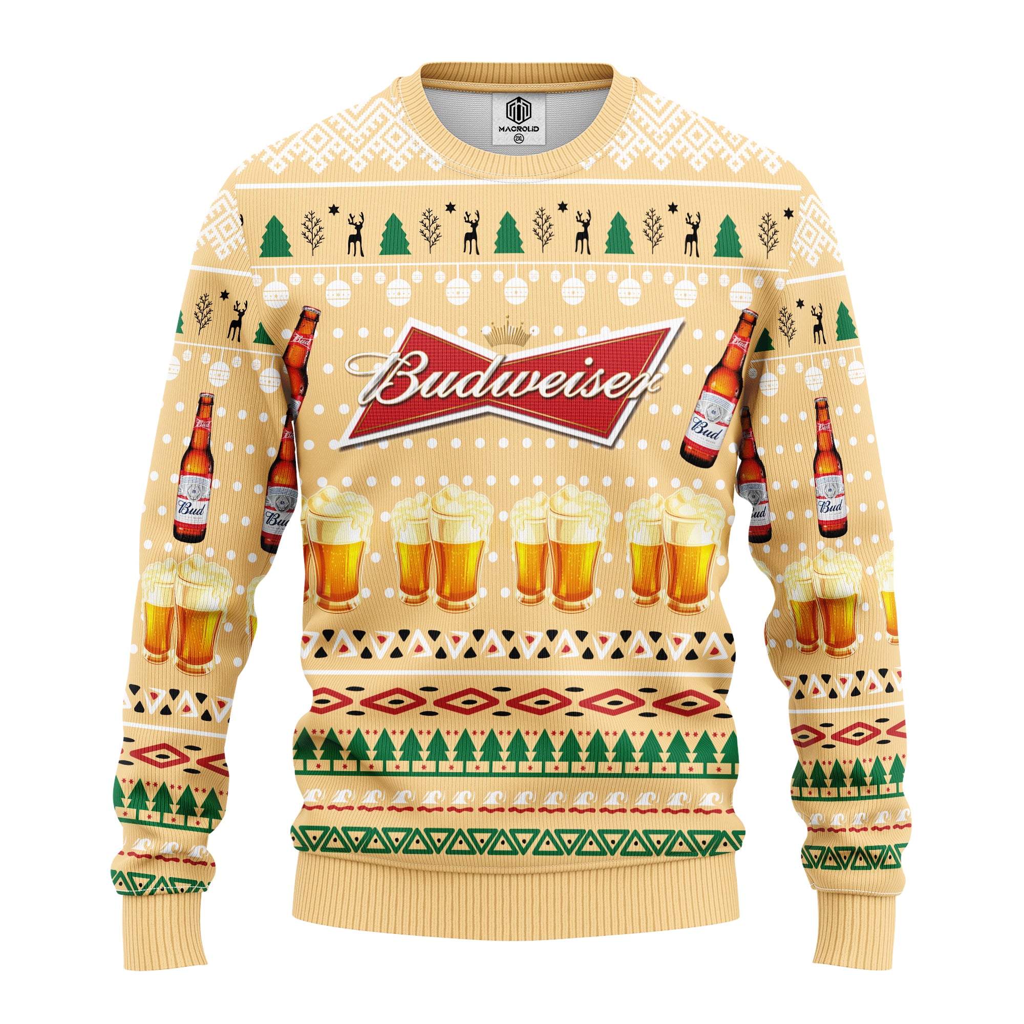 Budweiser Beer Ugly Christmas Sweater Amazing Gift Idea Thanksgiving Gift