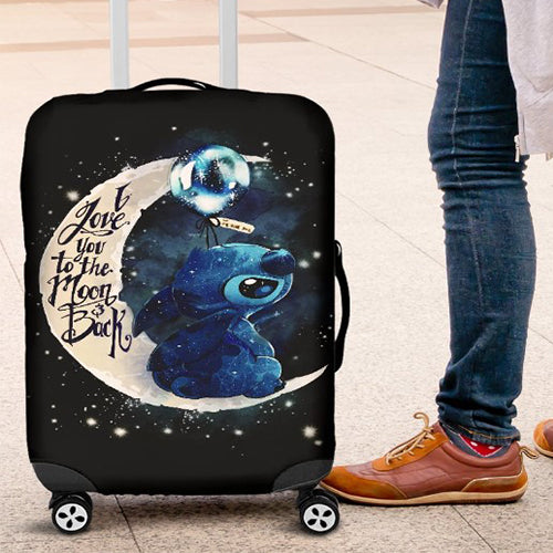 Stitch Love Moon And Back Premium Custom Luggage Covers