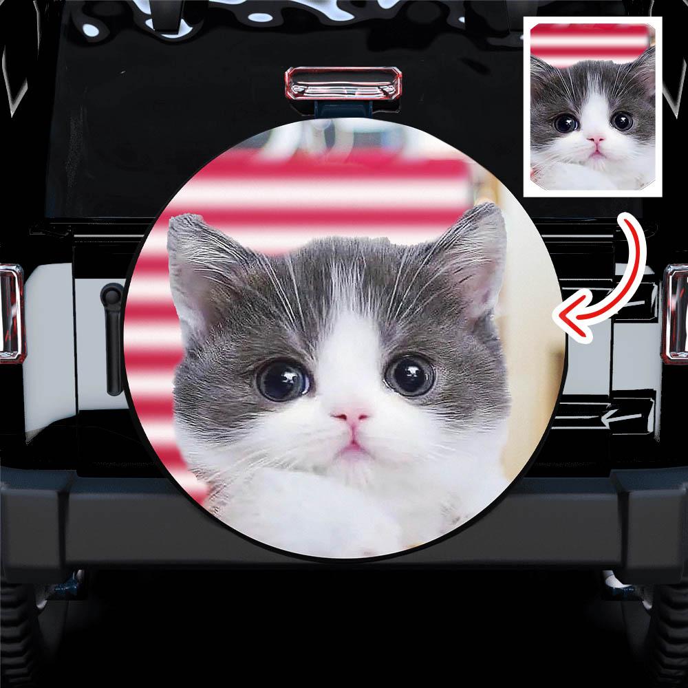 Personalized Custom Pet Cute Cat Funny Spare Tire Covers Gift For Campers