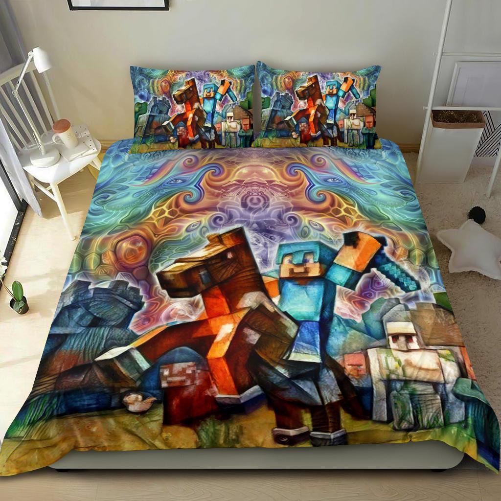 Cosmic Minecraft Bedding SetDuvet Cover And Pillowcase Set