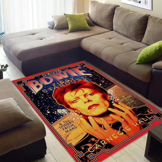 David Bowie Ziggy Stardust Carnegie Hall Area Rug Home Decor Bedroom Living Room Decor