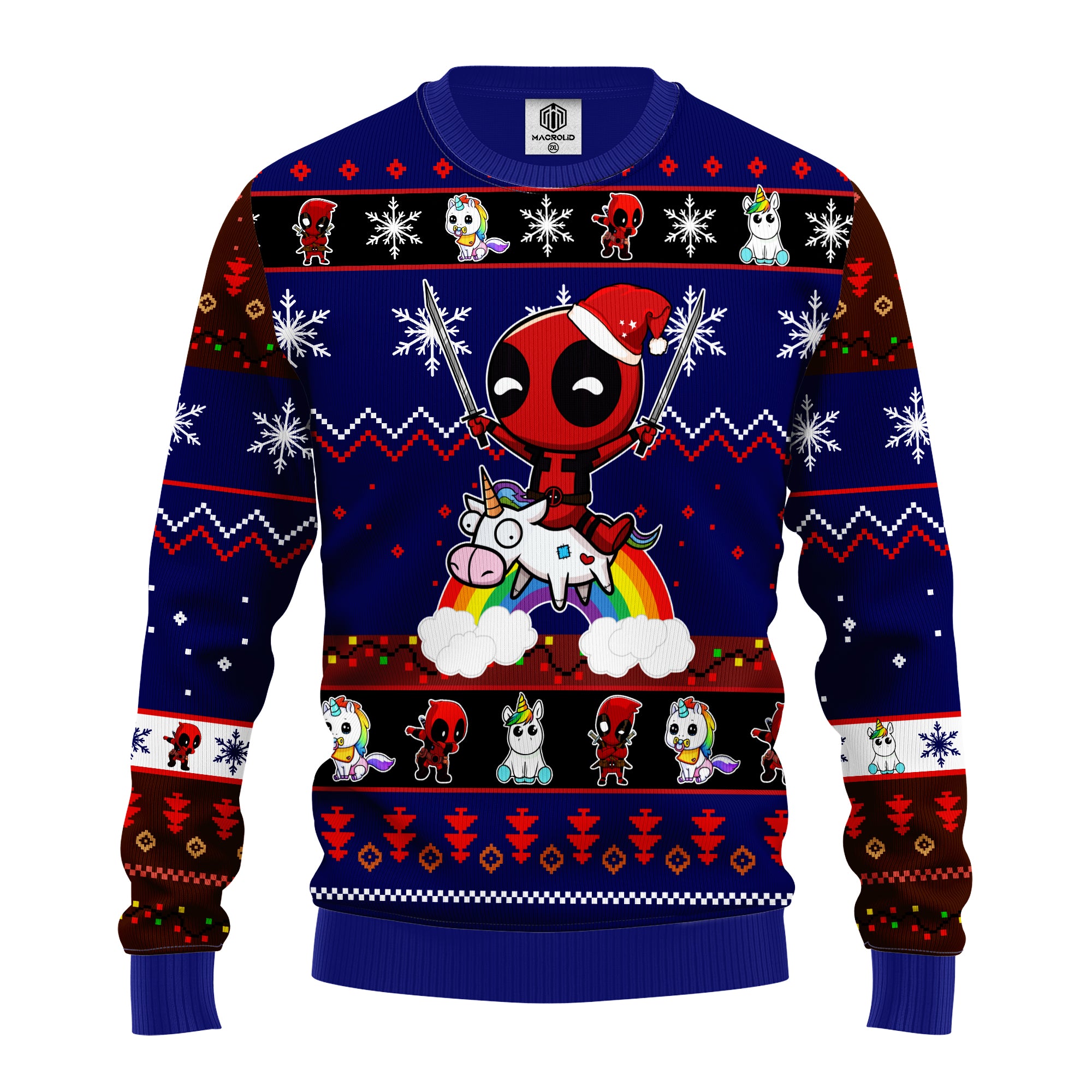 Deadpool Unicorn Christmas Sweater Blue 1 Amazing Gift Idea Thanksgiving Gift